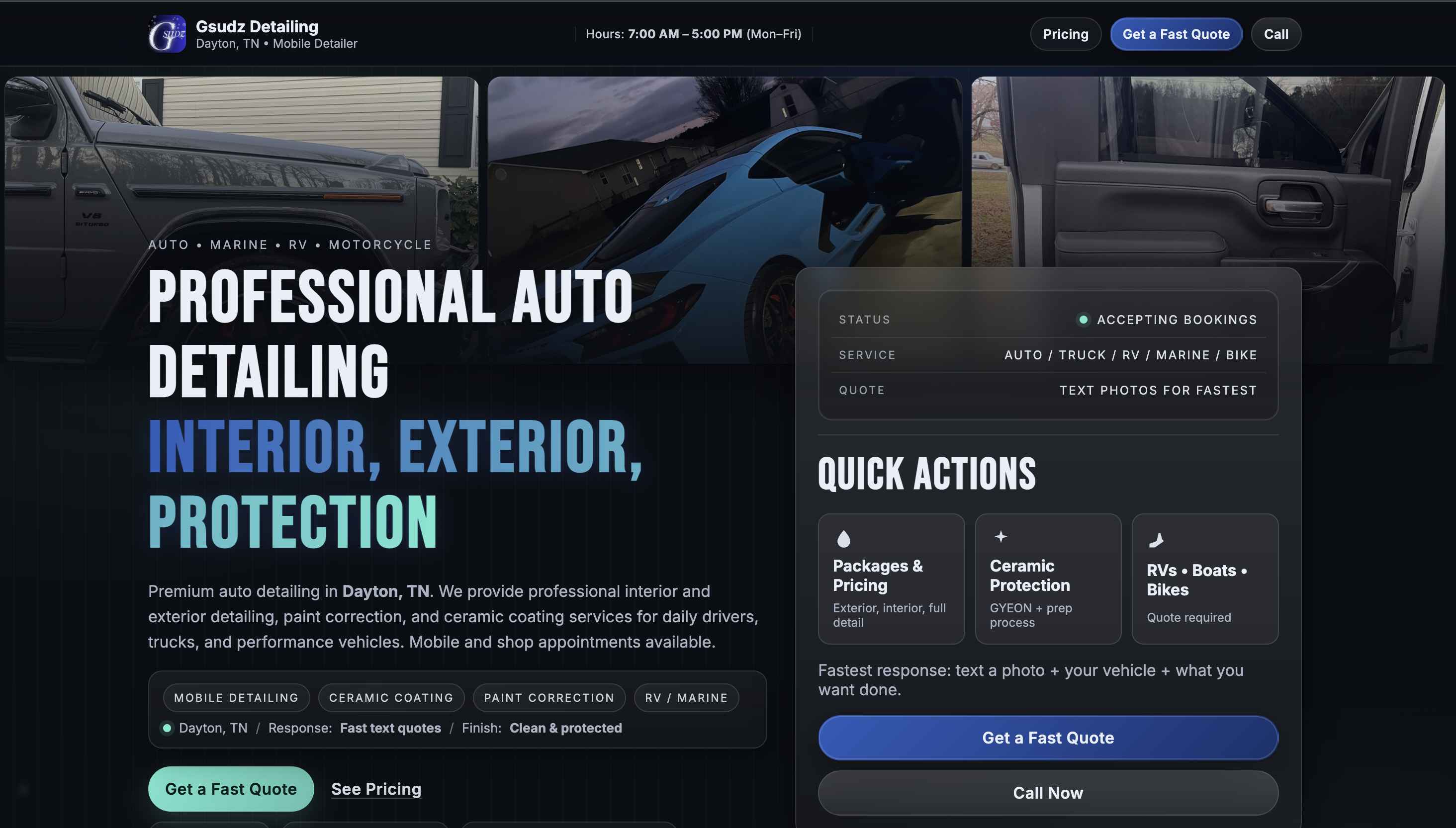 Gsudz Detailing website