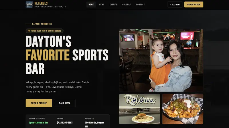 Referees Sports Bar & Grill homepage